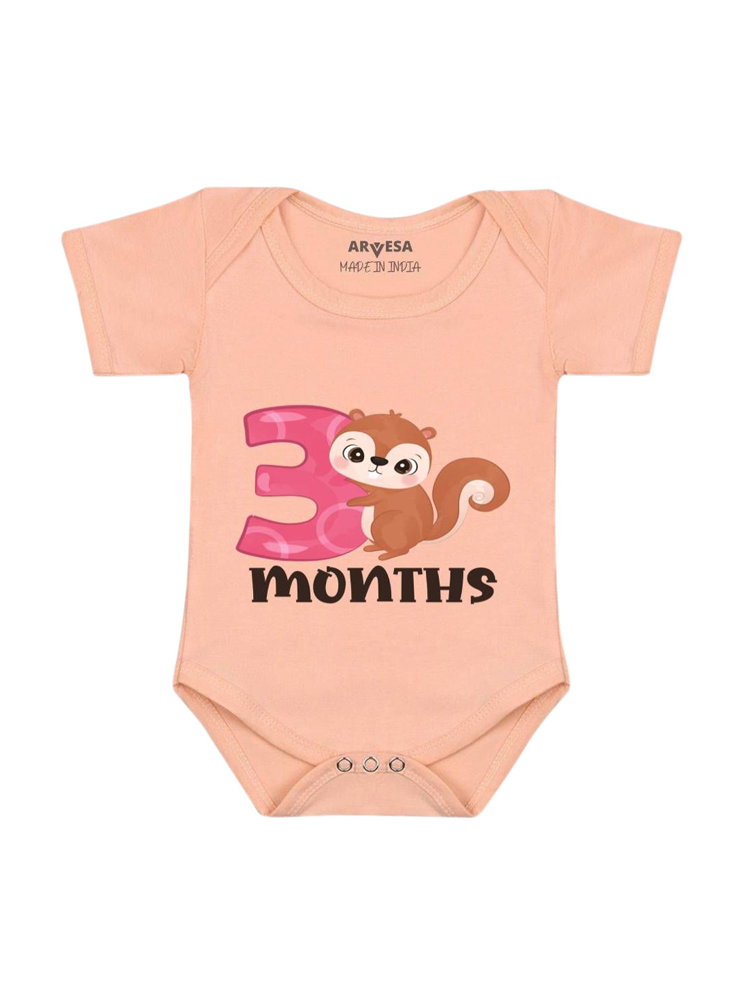 

Arvesa Infants Printed Bodysuit, Peach