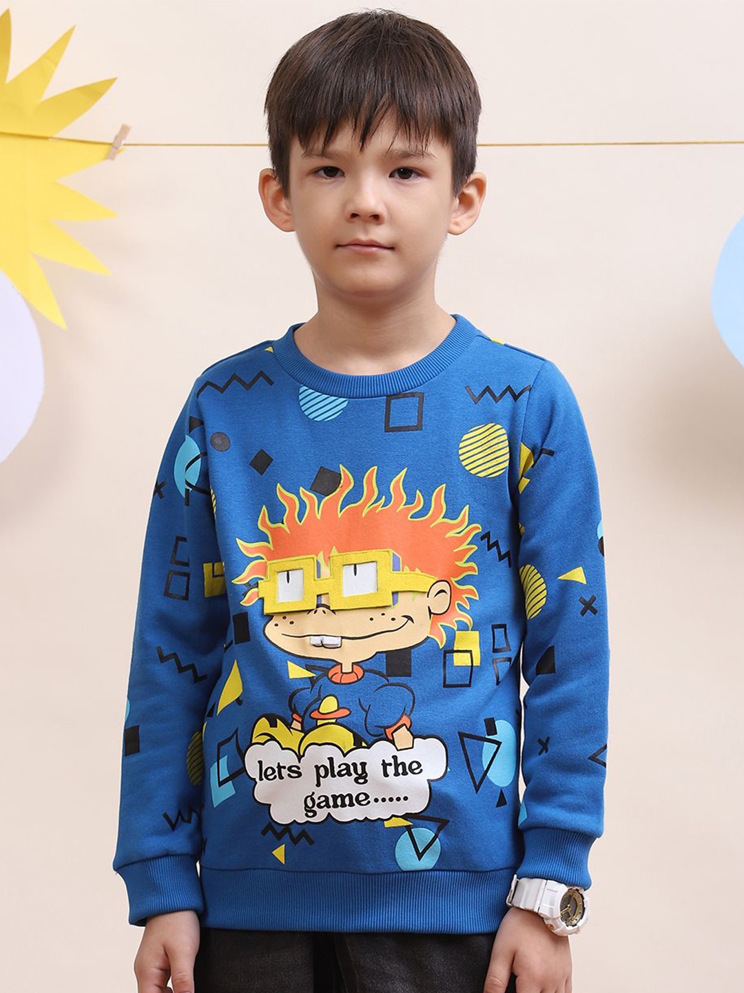 

SPUNKIES Boys Printed Sweatshirt, Blue