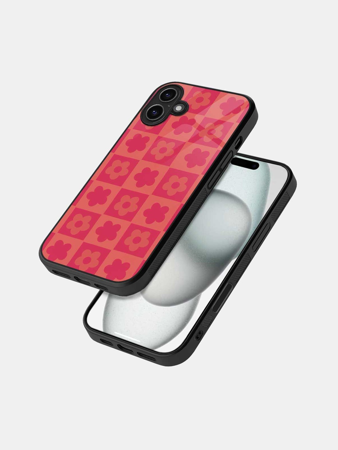 

macmerise Floral Printed iPhone 16 Pro Bumper Case Mobile Accessories, Black
