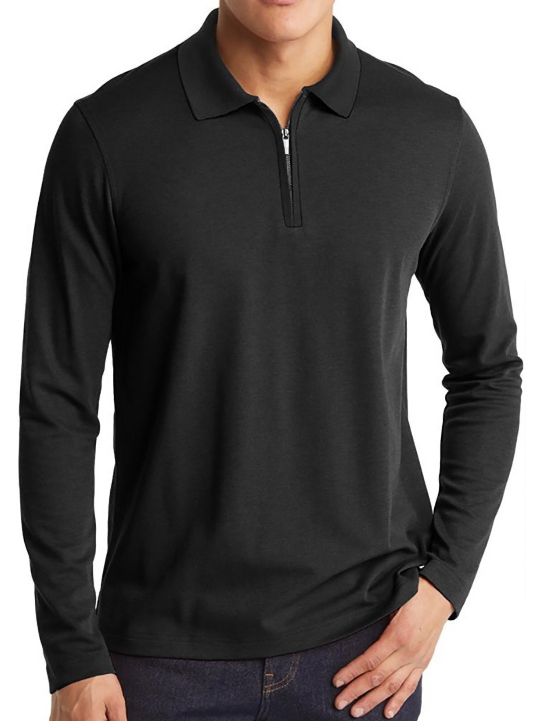 

StyleCast x Revolte Men Polo Collar T-shirt, Black