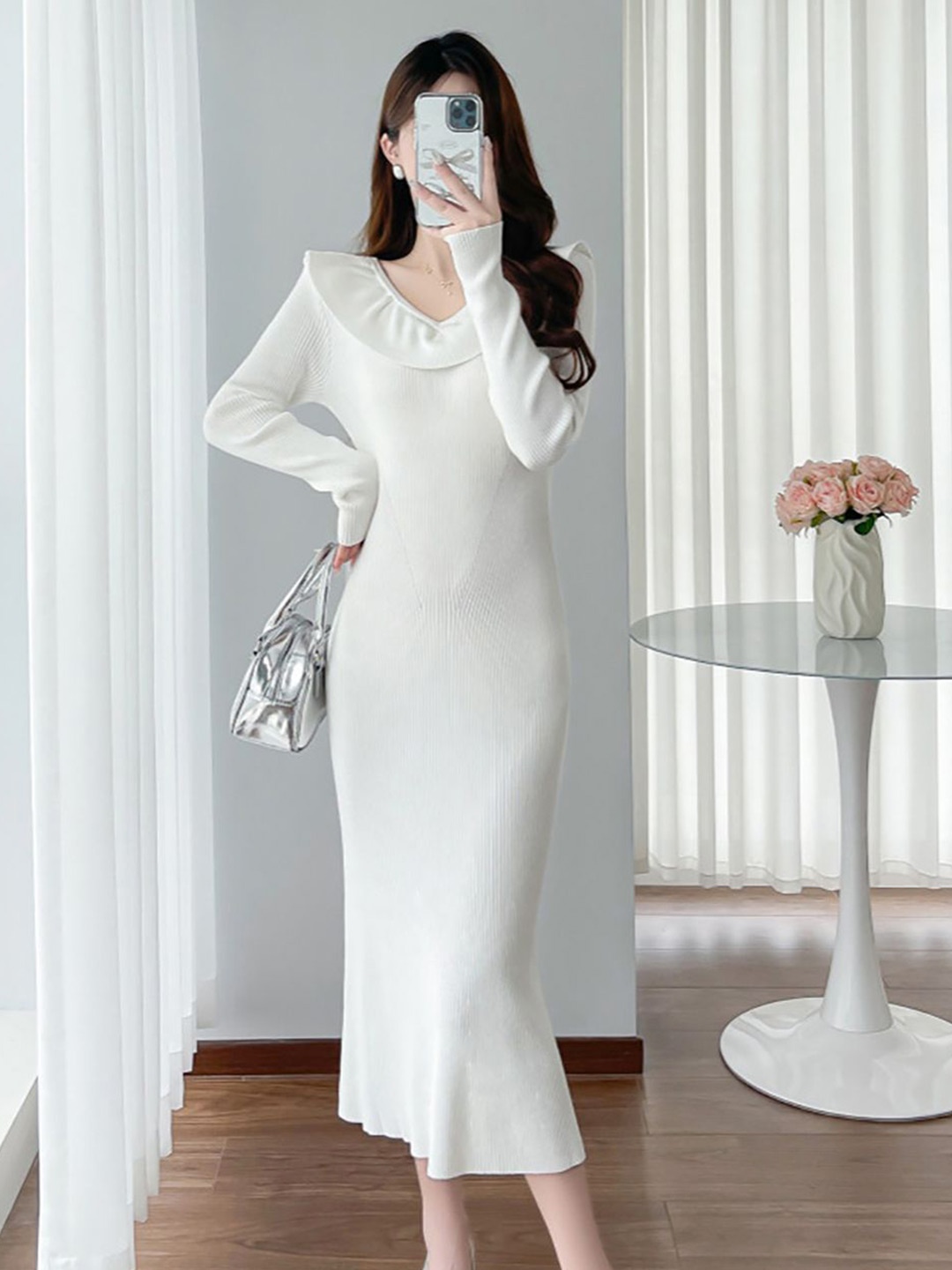 

StyleCast x Revolte A-Line Midi Dress, White