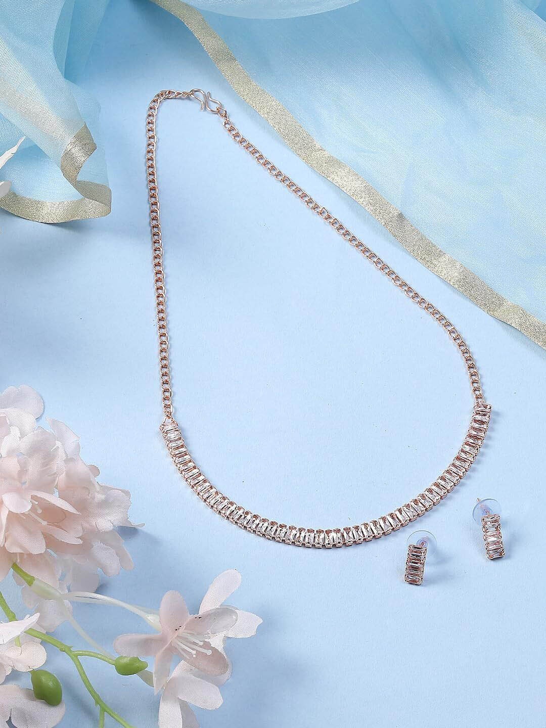 

RHOSYN Gold-Plated AD-Studded Jewellery Set