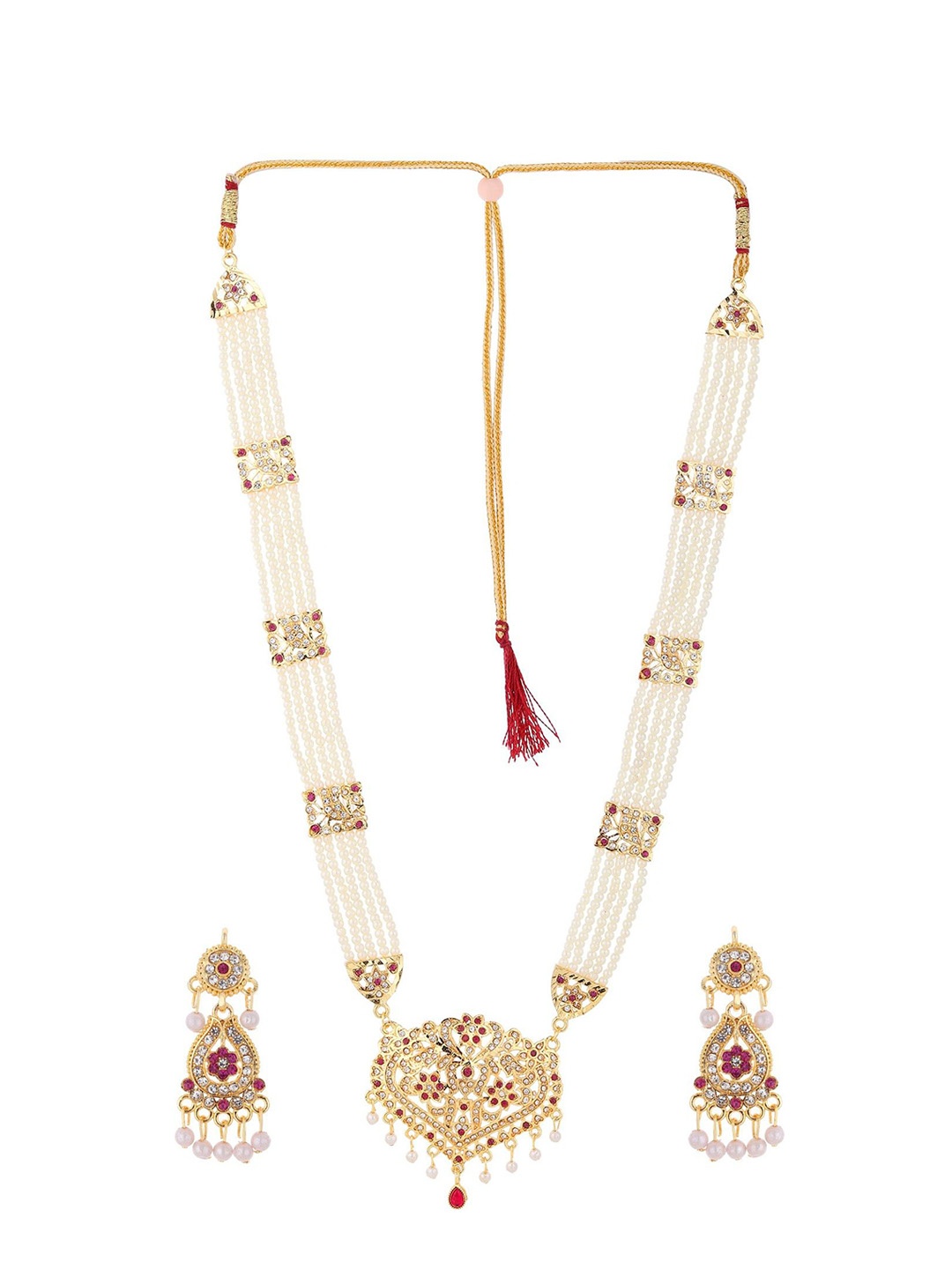 

RHOSYN Gold-Plated CZ-Stone-Studded Jewellery Set