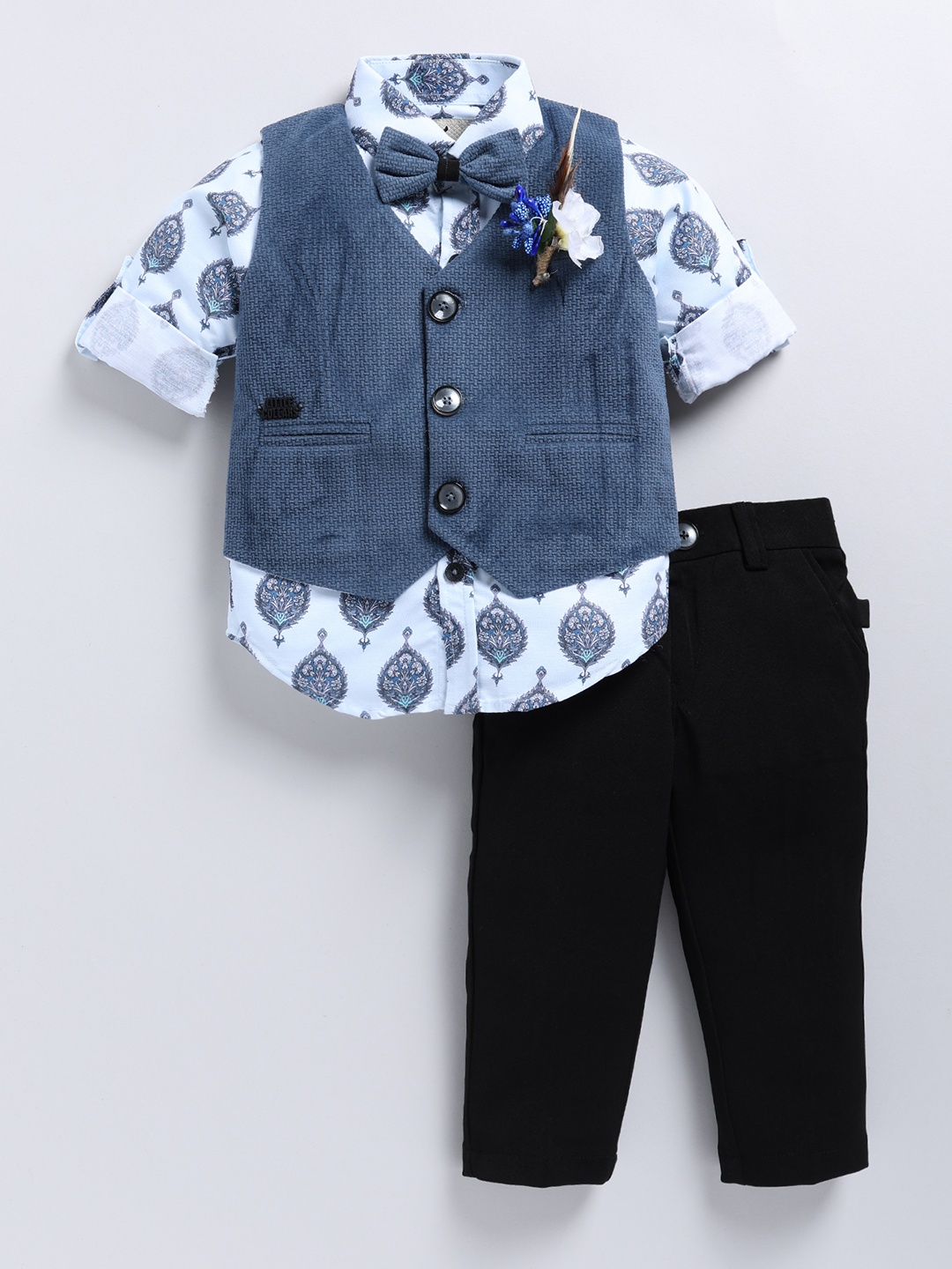 

LITTLE COLLARS Boys Coat with Trousers, Blue