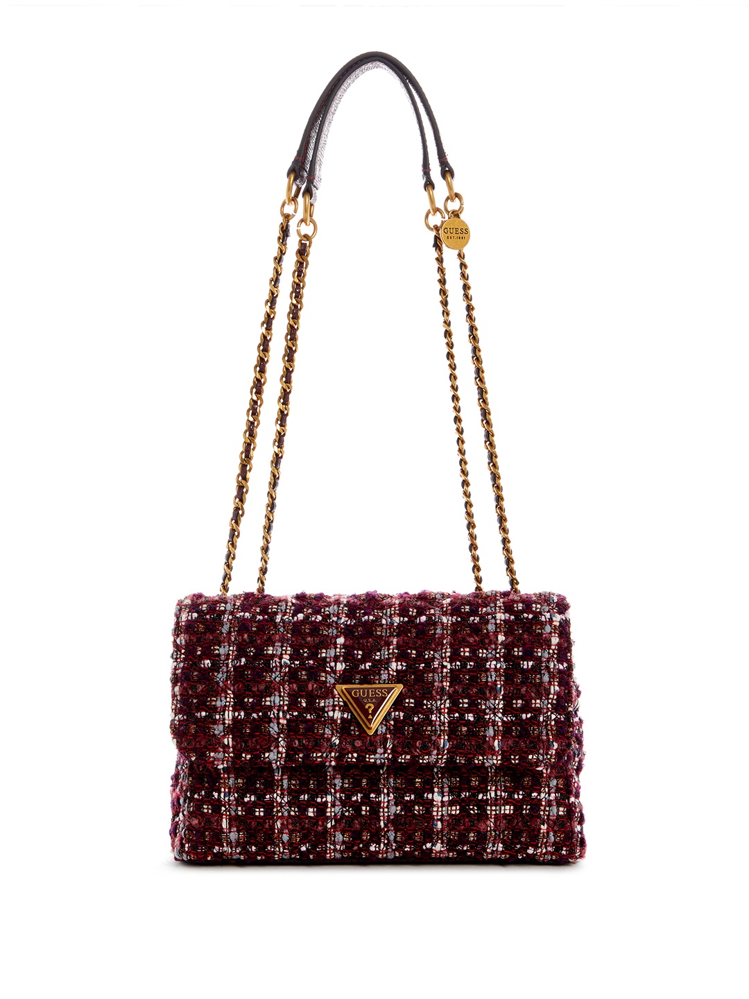 

GUESS Self Checked Structured Shoulder Bag, Purple