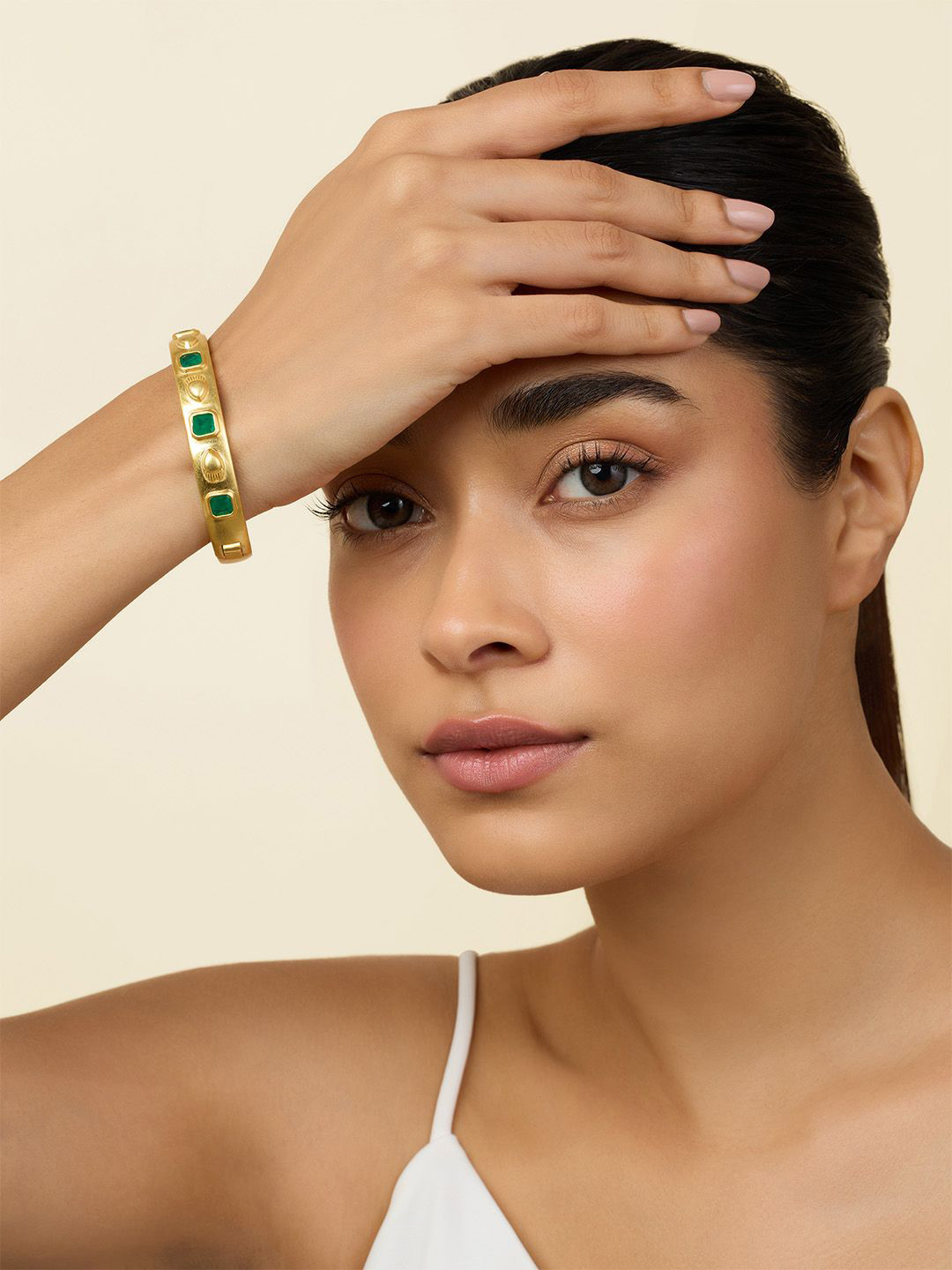 

Isharya Gold-Plated Stone Studded Bangle-Style Bracelet
