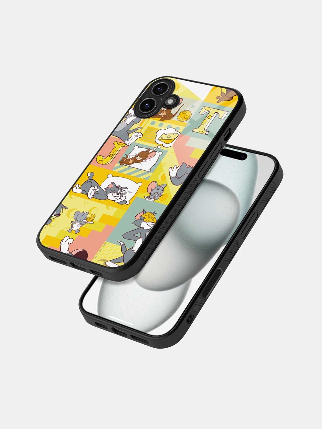 

macmerise Cartoon Characters Printed iPhone 16 Bumper Case Mobile Accessories, Yellow
