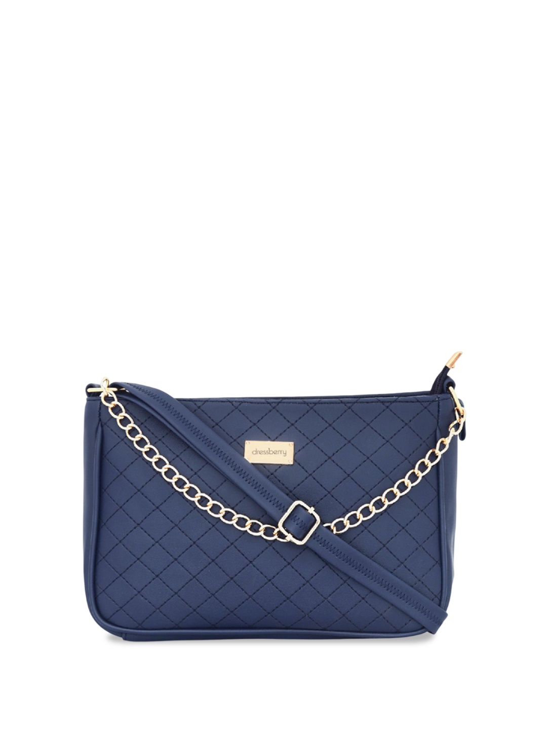 

DressBerry PU Sling Bag with Quilted, Blue