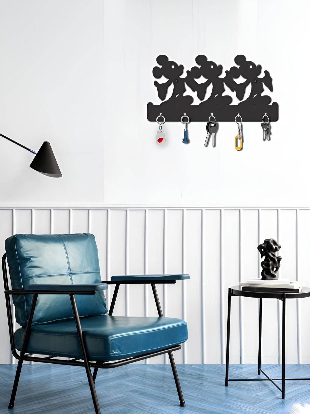 

OLIVE TREE Black 5 Hooks Wooden Key Holder