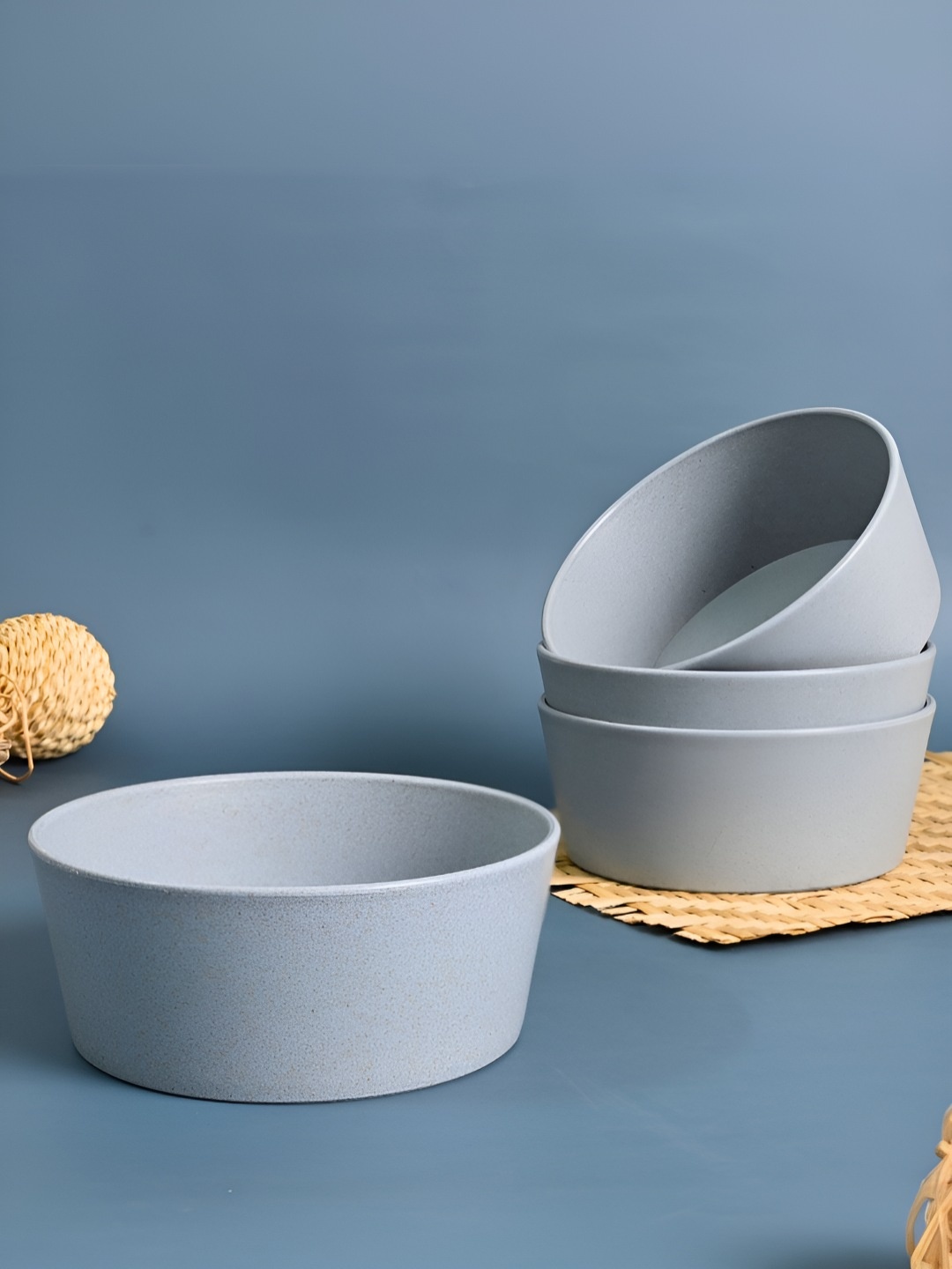 

eha Blue 2024 4 Pieces Plastic Dishwasher Safe Serving Bowl