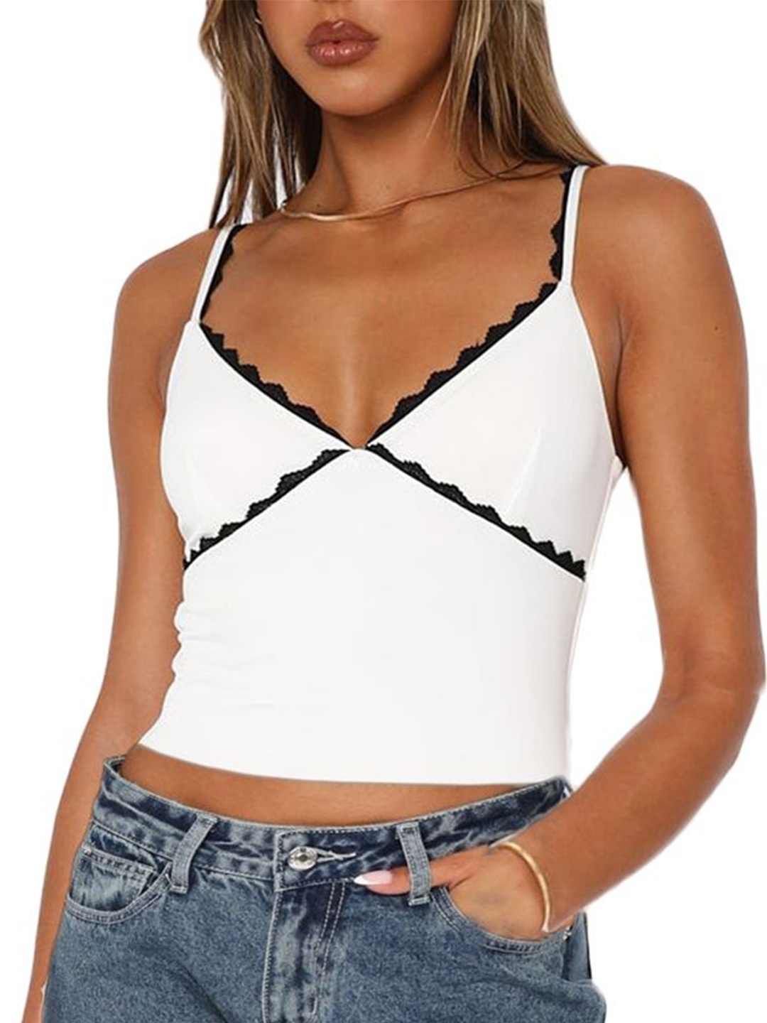 

LULU & SKY Bralette Crop Top, White