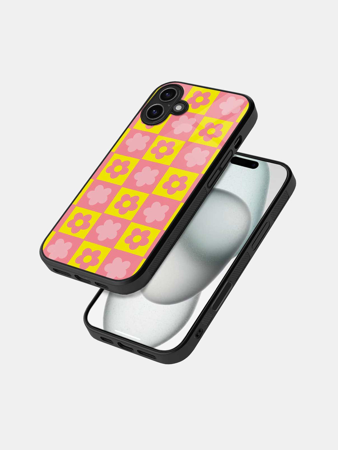 

macmerise Floral Printed iPhone 16 Pro Bumper Case Mobile Accessories, Black