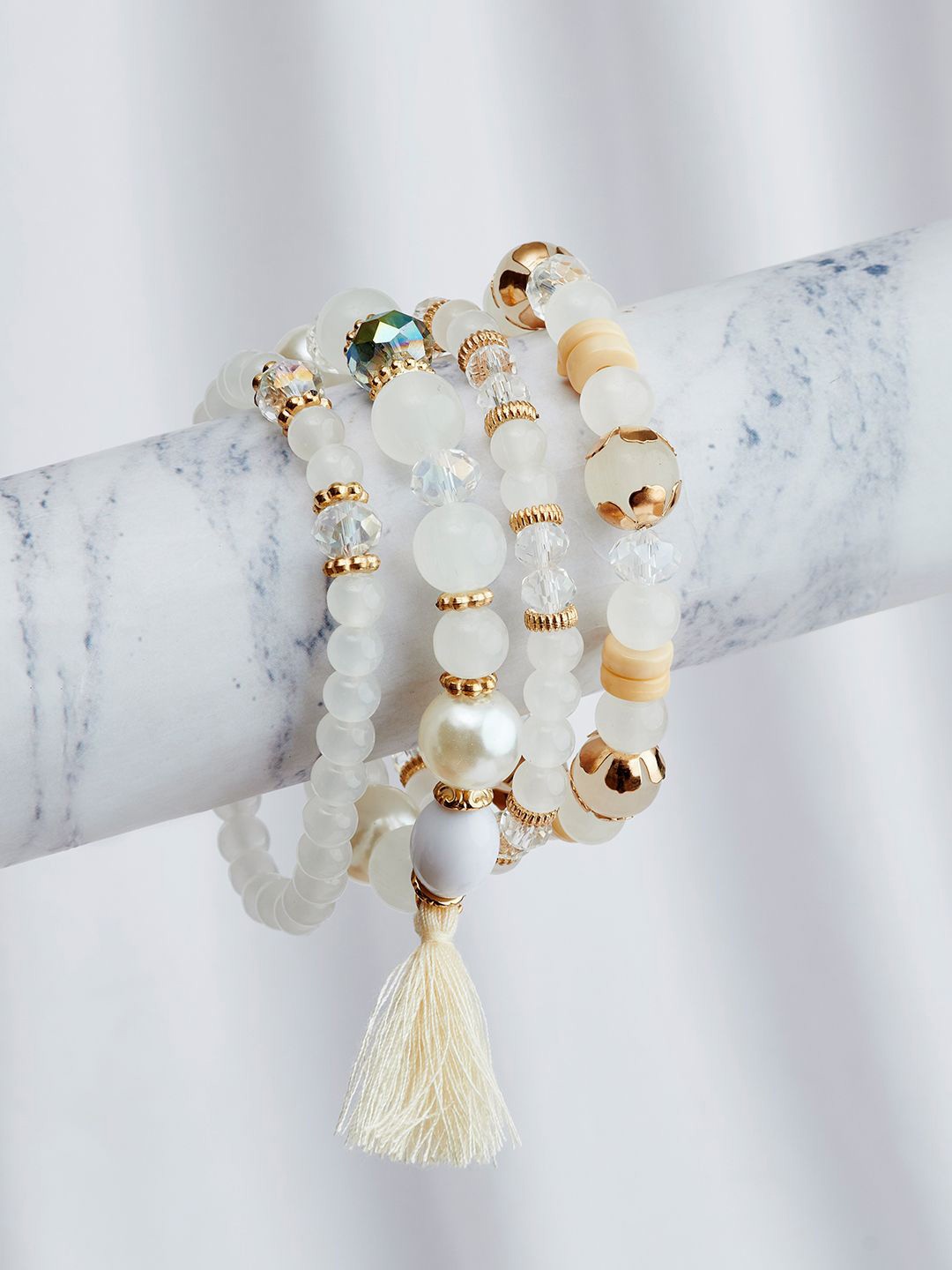 

JOKER & WITCH Women 4 Wraparound Bracelet, Cream