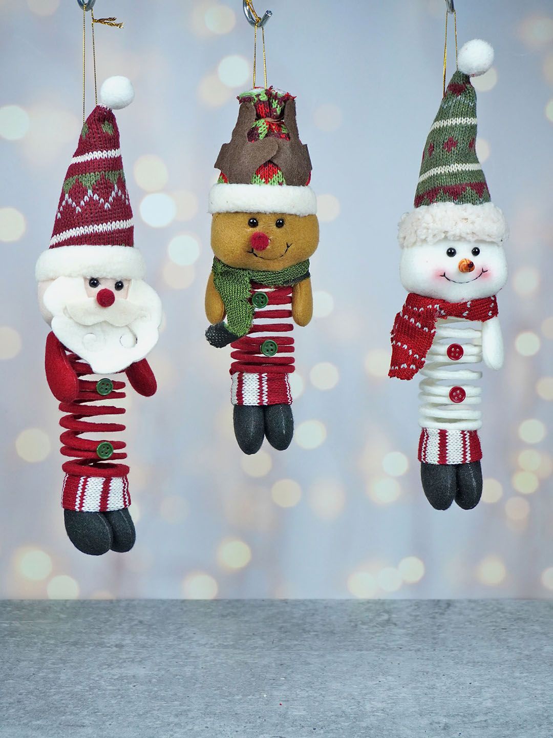 

Little Surprise Box LLP 3-Pcs Red & White Christmas Festive Decor