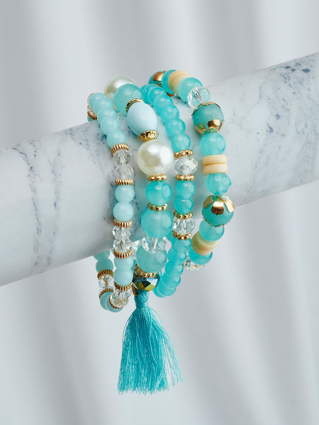 

JOKER & WITCH Women 4 Wraparound Bracelet, Turquoise blue
