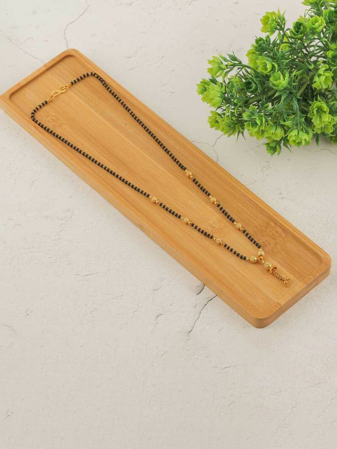 

Wynona Gold-Plated Artificial Beads Mangalsutra