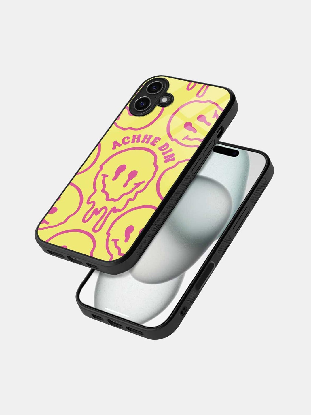 

macmerise Quirky Printed iPhone 16 Bumper Case Mobile Accessories, Yellow