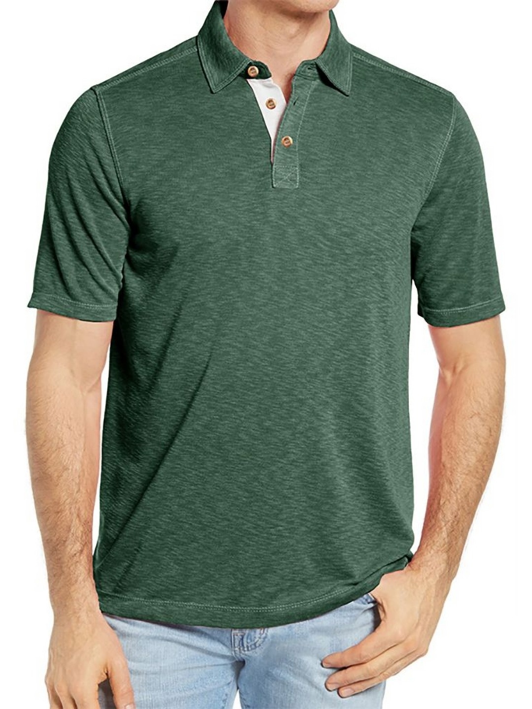 

StyleCast x Revolte Men Polo Collar T-shirt, Olive