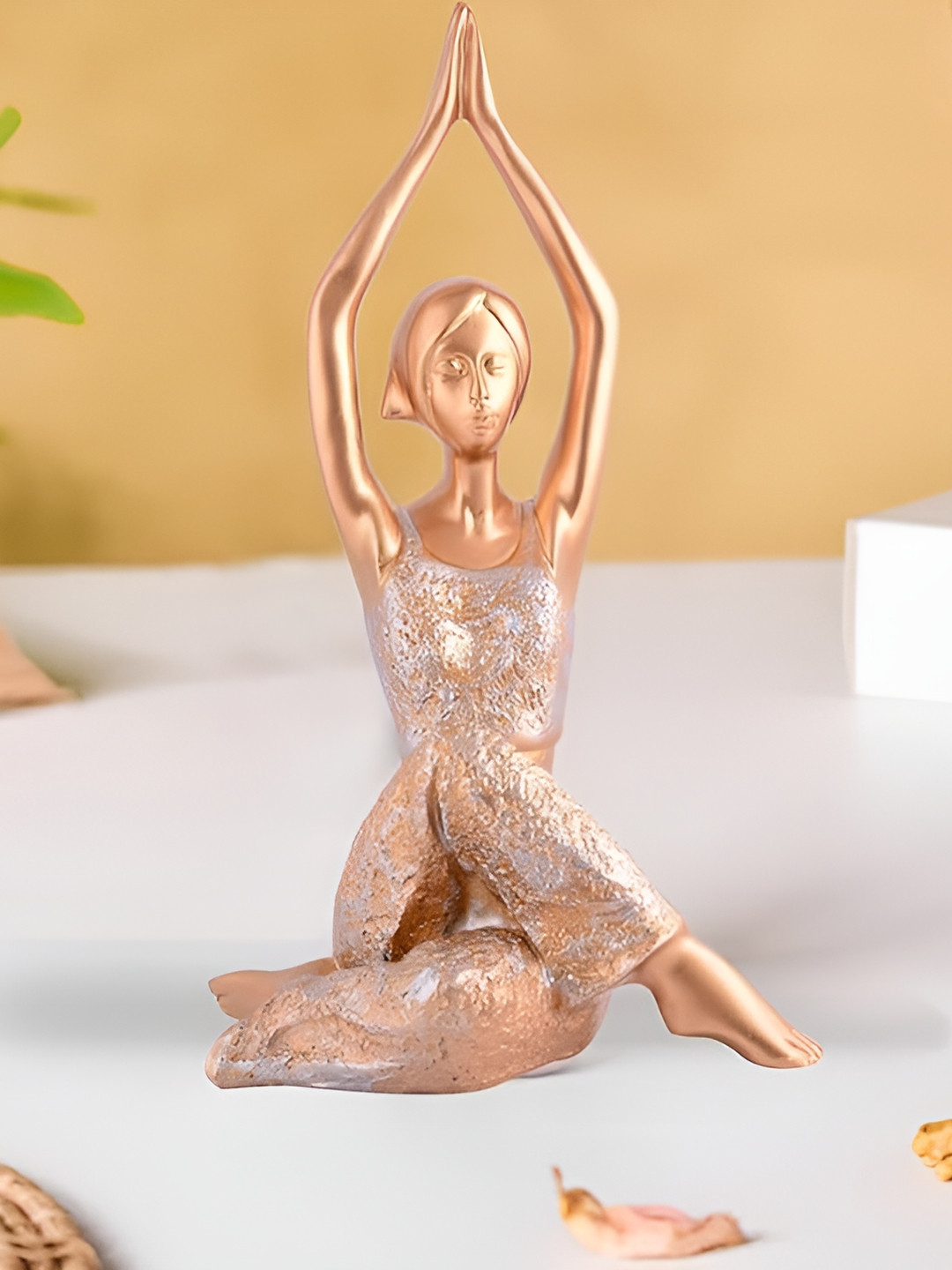 

Zart Gold-Toned & Silver-Toned Textured Yoga Lady Showpiece