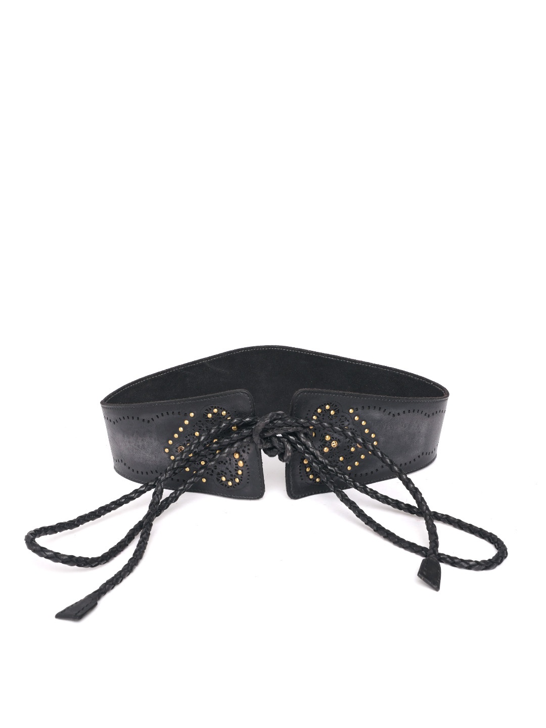 

ART N VINTAGE Women Textured Leather Belt, Black