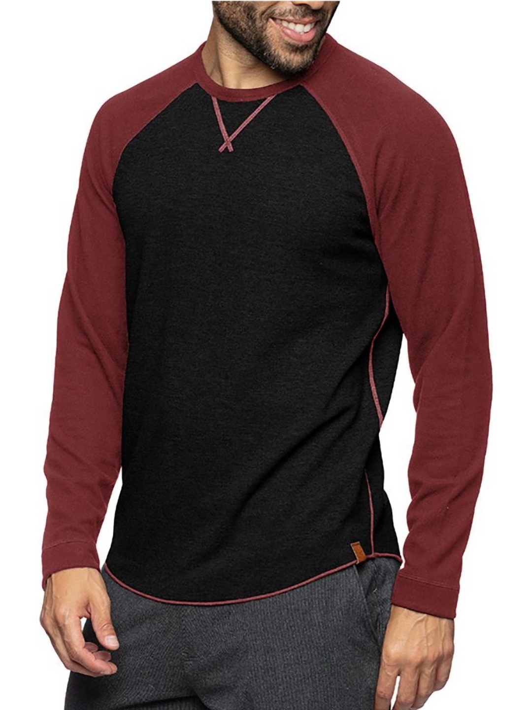 

StyleCast x Revolte Men Colourblocked T-shirt, Maroon