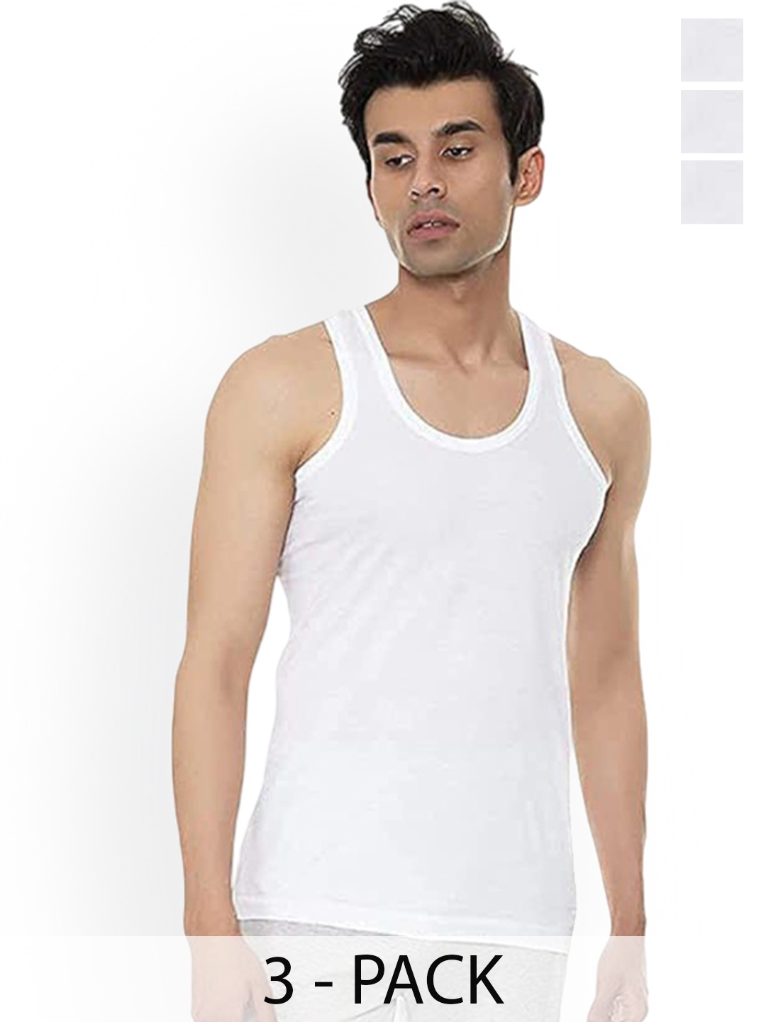 

AMUL COMFY Pack Of 3 Cotton Basic Vests Comfy-White-RN-3-105