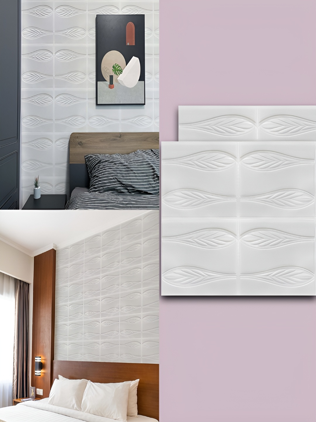 

Lukzer 2-Pcs White Self-Adhesive Wall Panels