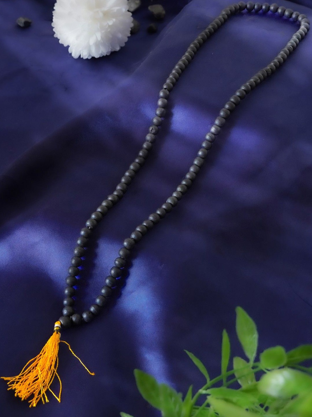 

Japam 108+1 Divya Karungali Mala - Natural Ebony Wood Beads, Black