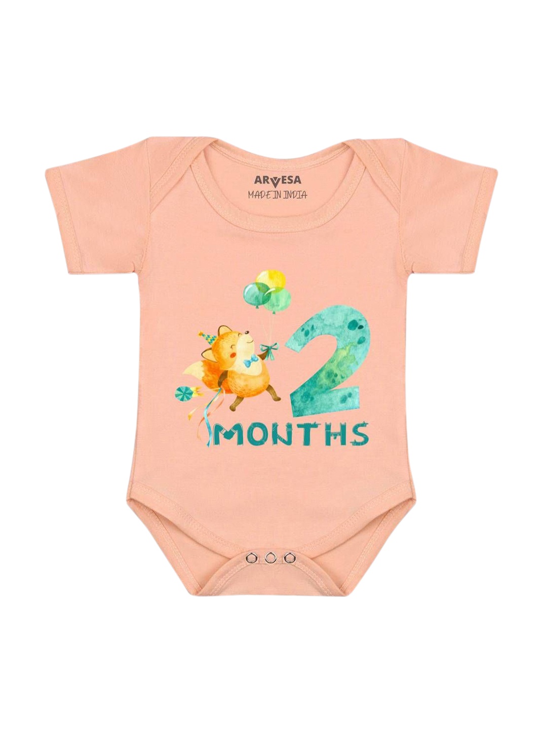 

Arvesa Infants Printed Bodysuit, Peach