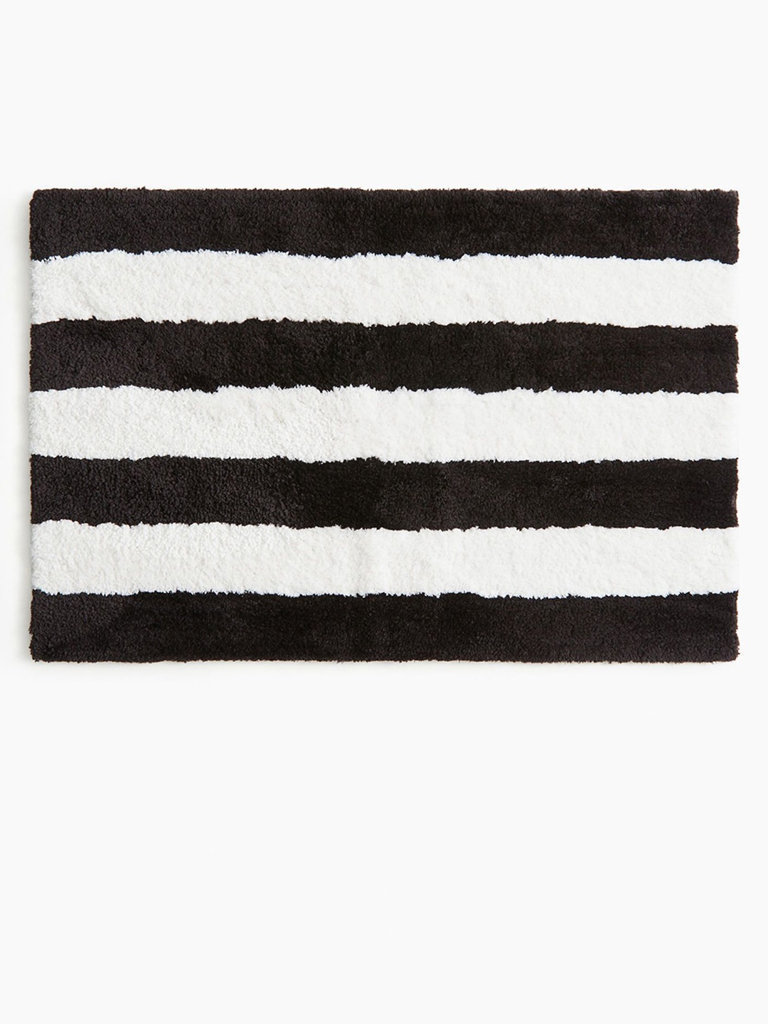 

H&M Black & White Cotton-Blend Bath Mat