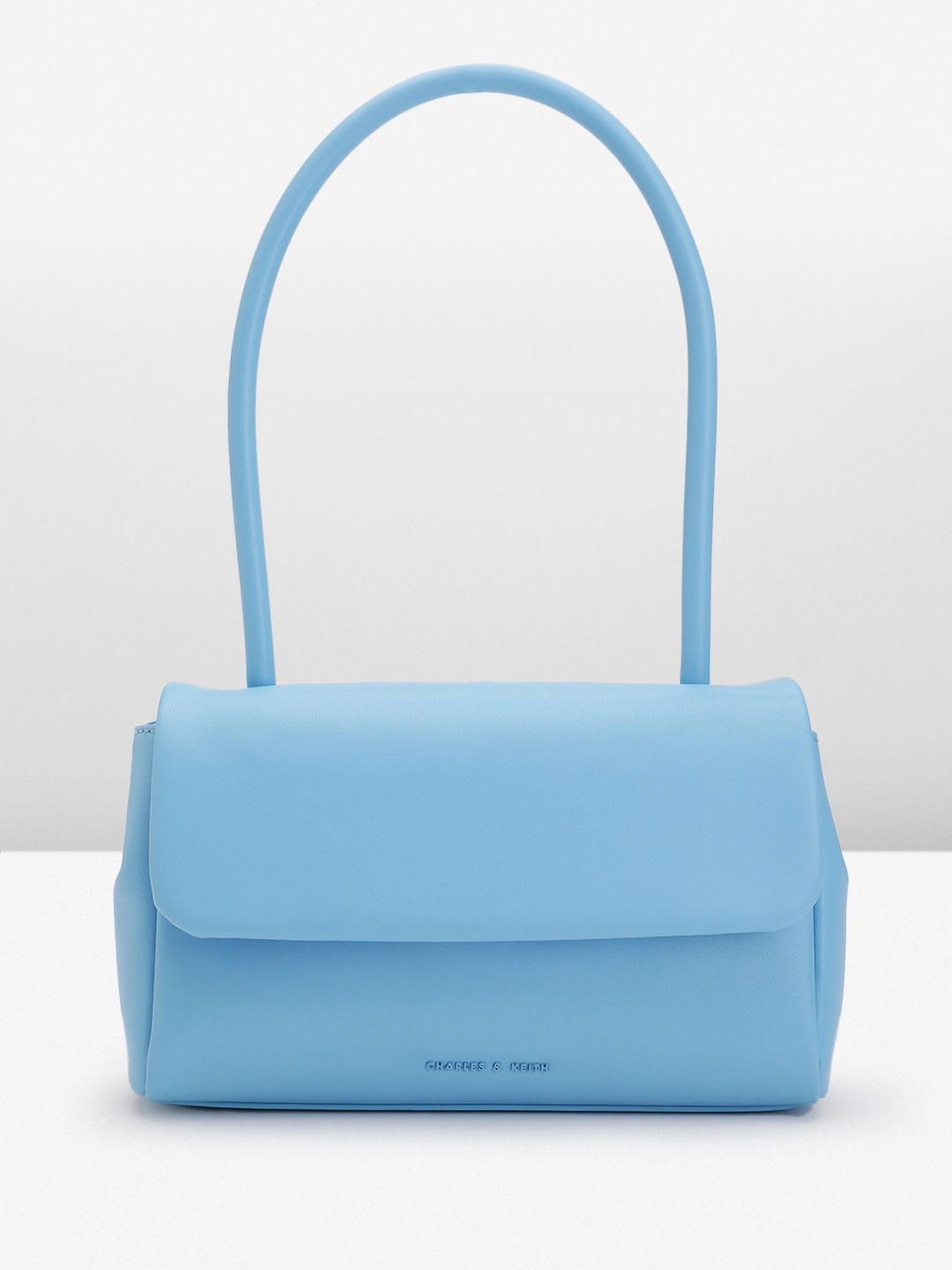 

CHARLES & KEITH Curved Handle Solid Baguette, Blue