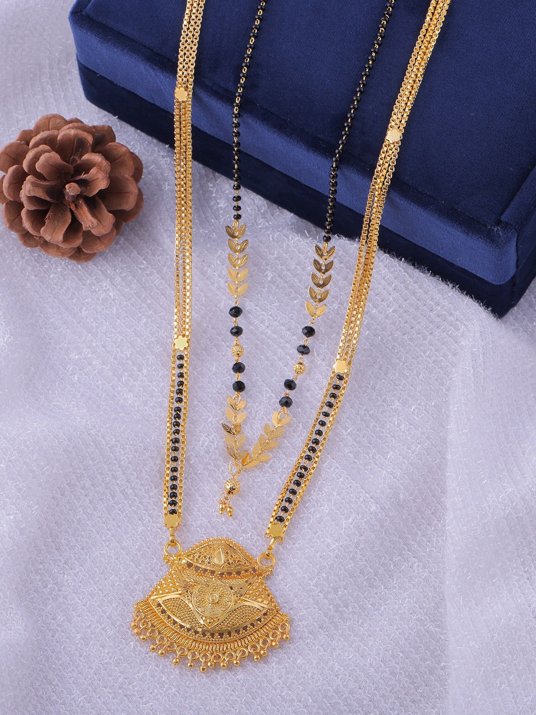 

Wynona Gold-Plated Artificial Beads Mangalsutra