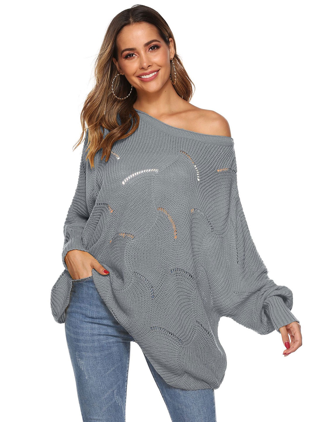 

StyleCast Women Longline Pullover, Grey