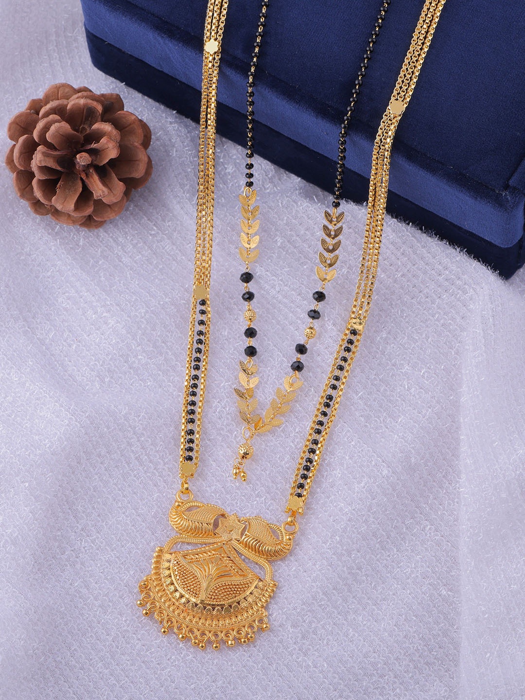 

Wynona Gold-Plated Artificial Beads Mangalsutra
