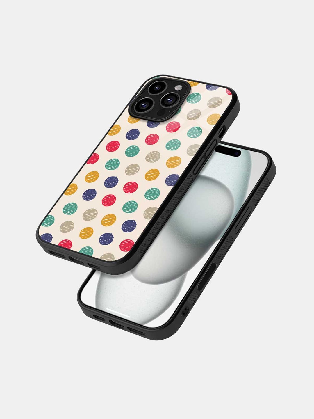 

macmerise Geometric Printed iPhone 16 Pro Max Back Case Mobile Accessories, White
