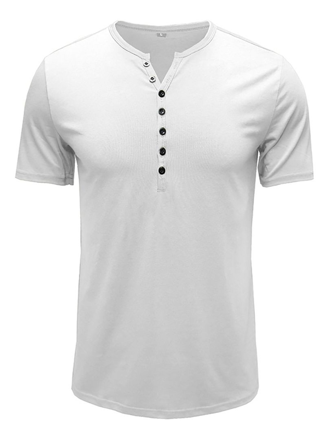 

StyleCast x Revolte Men Mandarin Collar T-shirt, White