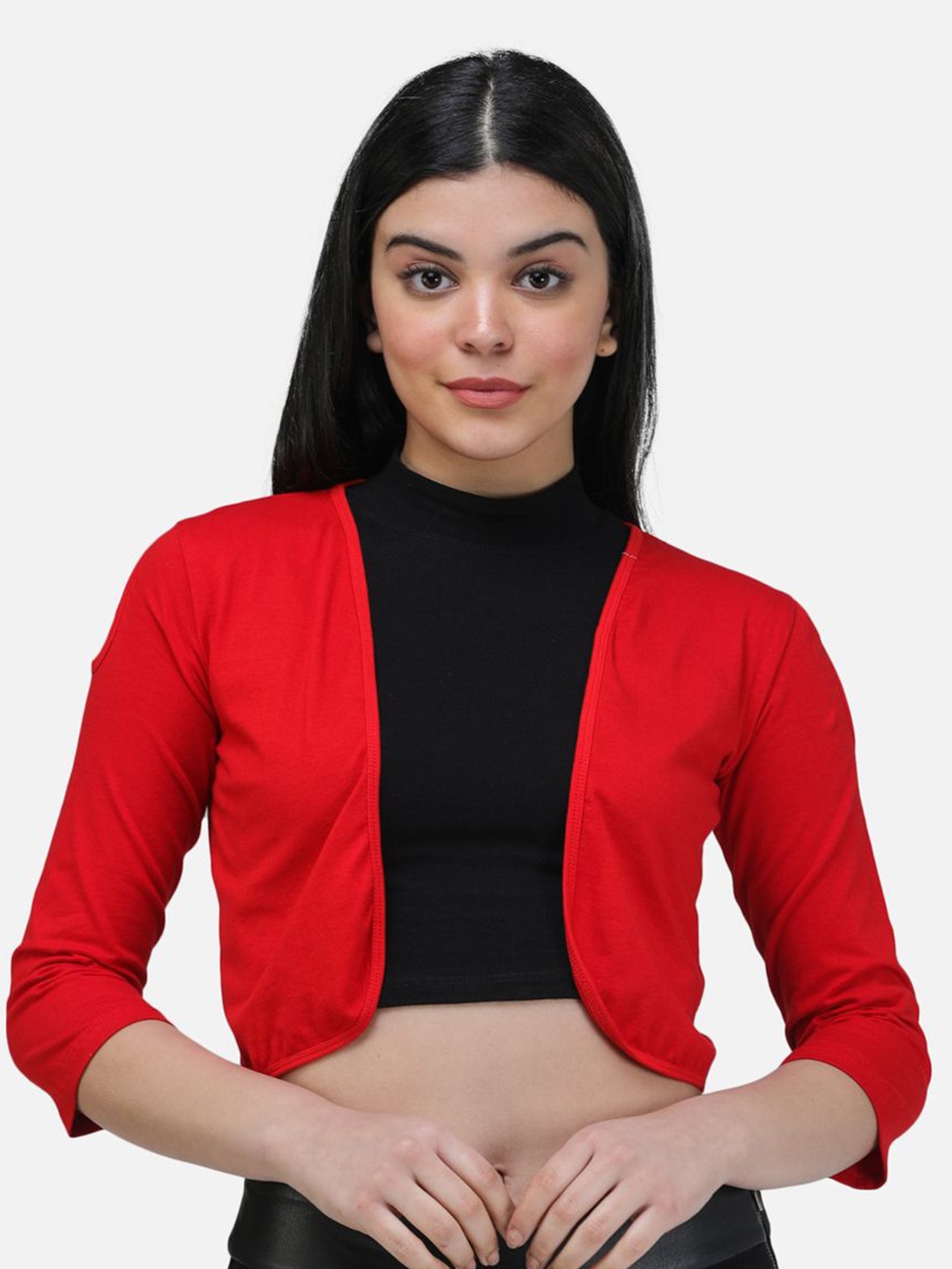 

SCORPIUS Women Crop Shrug, Red