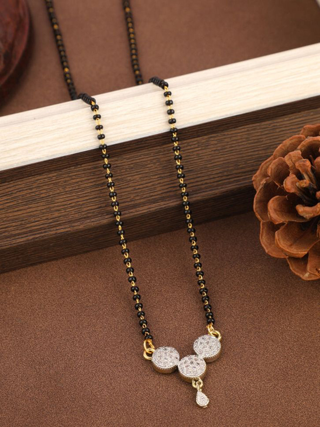 

Wynona Gold-Plated Artificial Stones and Beads Mangalsutra