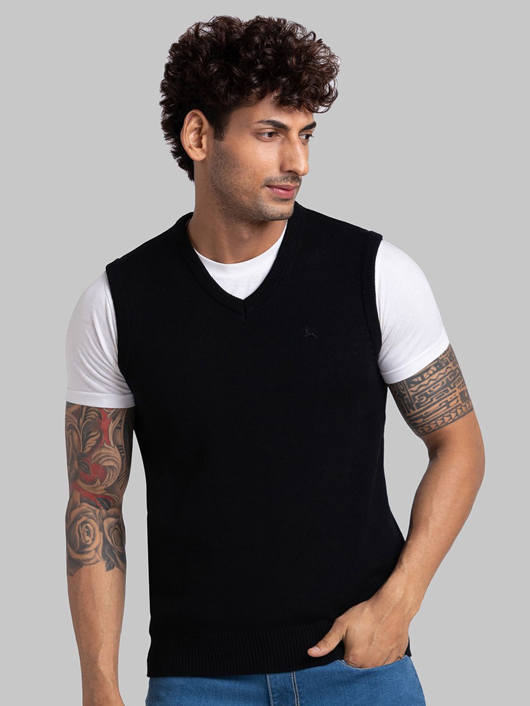 

Parx Men Sweater Vest, Black