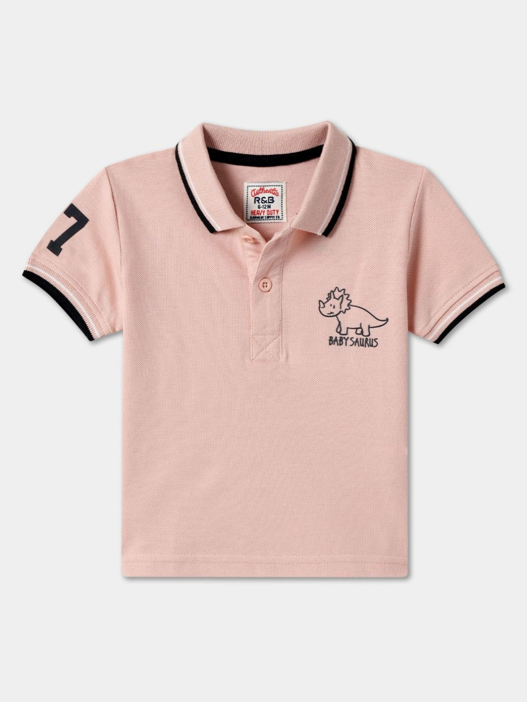 

R&B Boys Polo Collar T-shirt, Peach