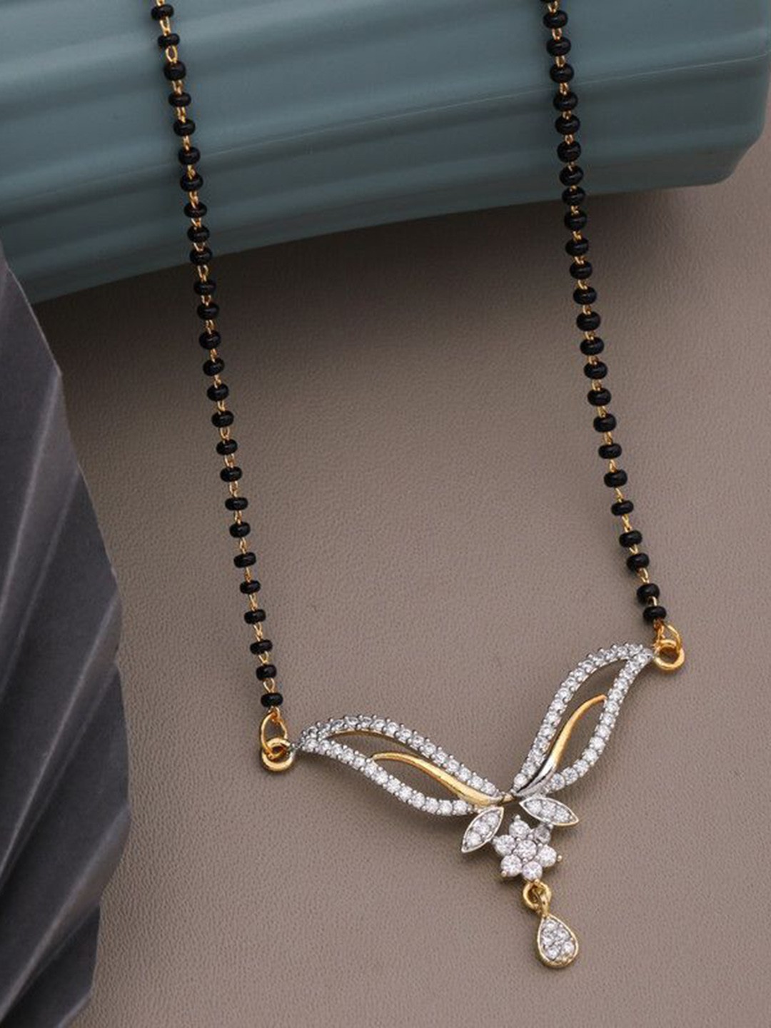 

Wynona Gold-Plated Artificial Beads Mangalsutra