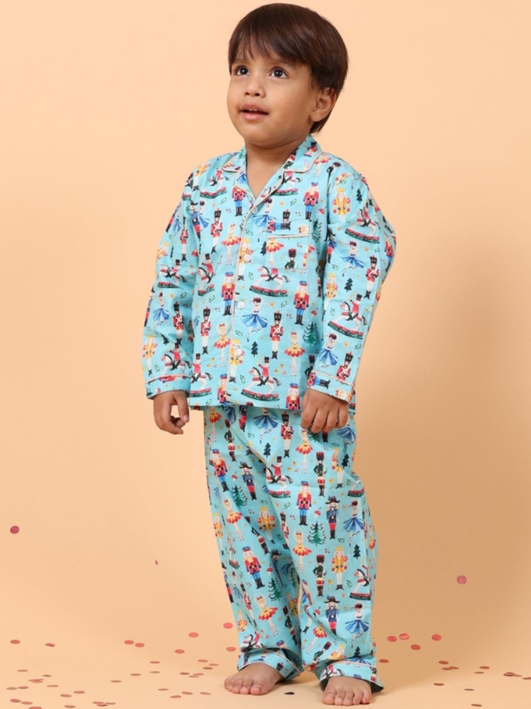 

MAMA AND PEACHES Unisex Kids Printed Night suit, Blue