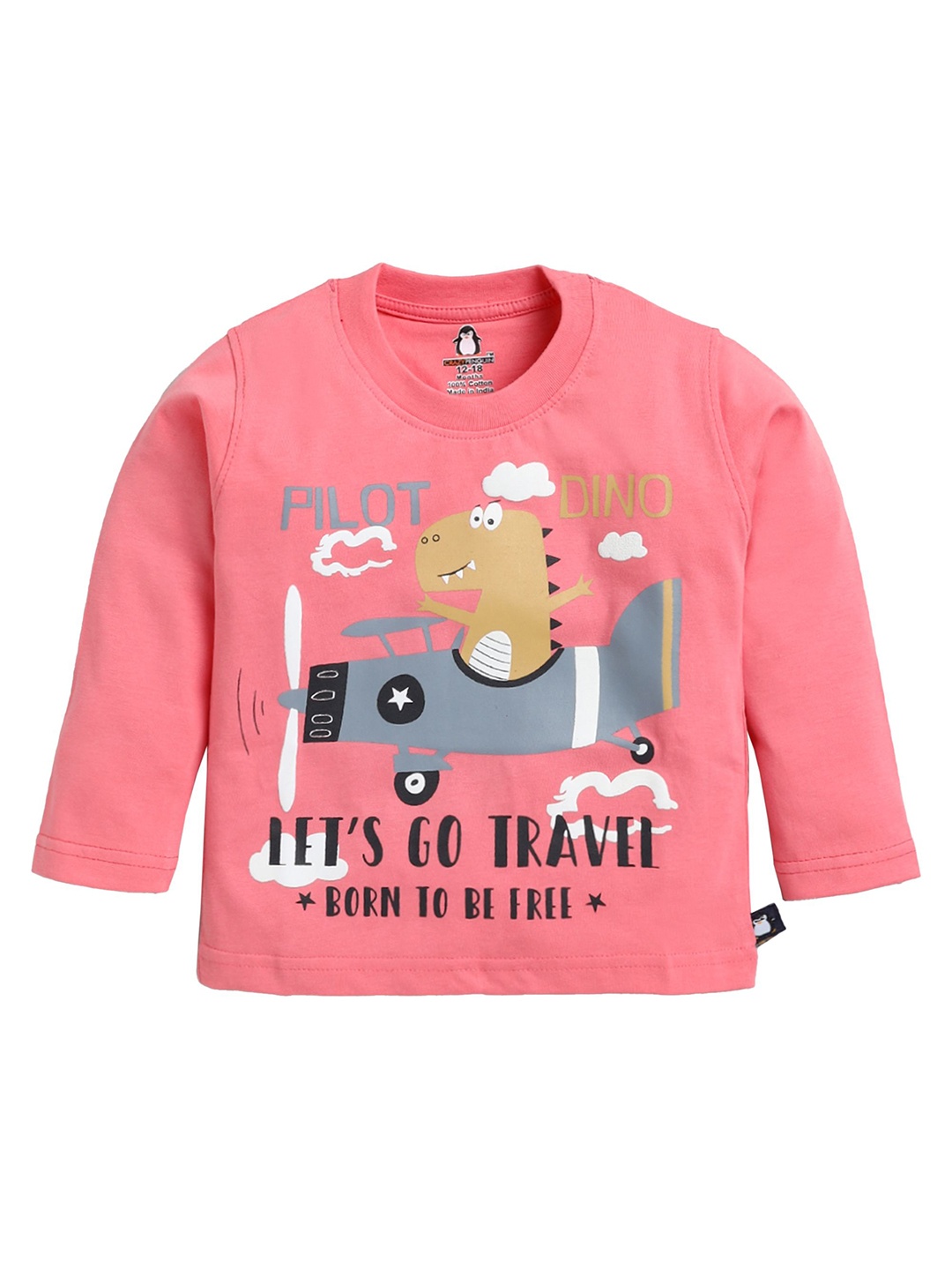 

CRAZYPENGUIN ELITE Boys Graphic Printed T-shirt, Pink
