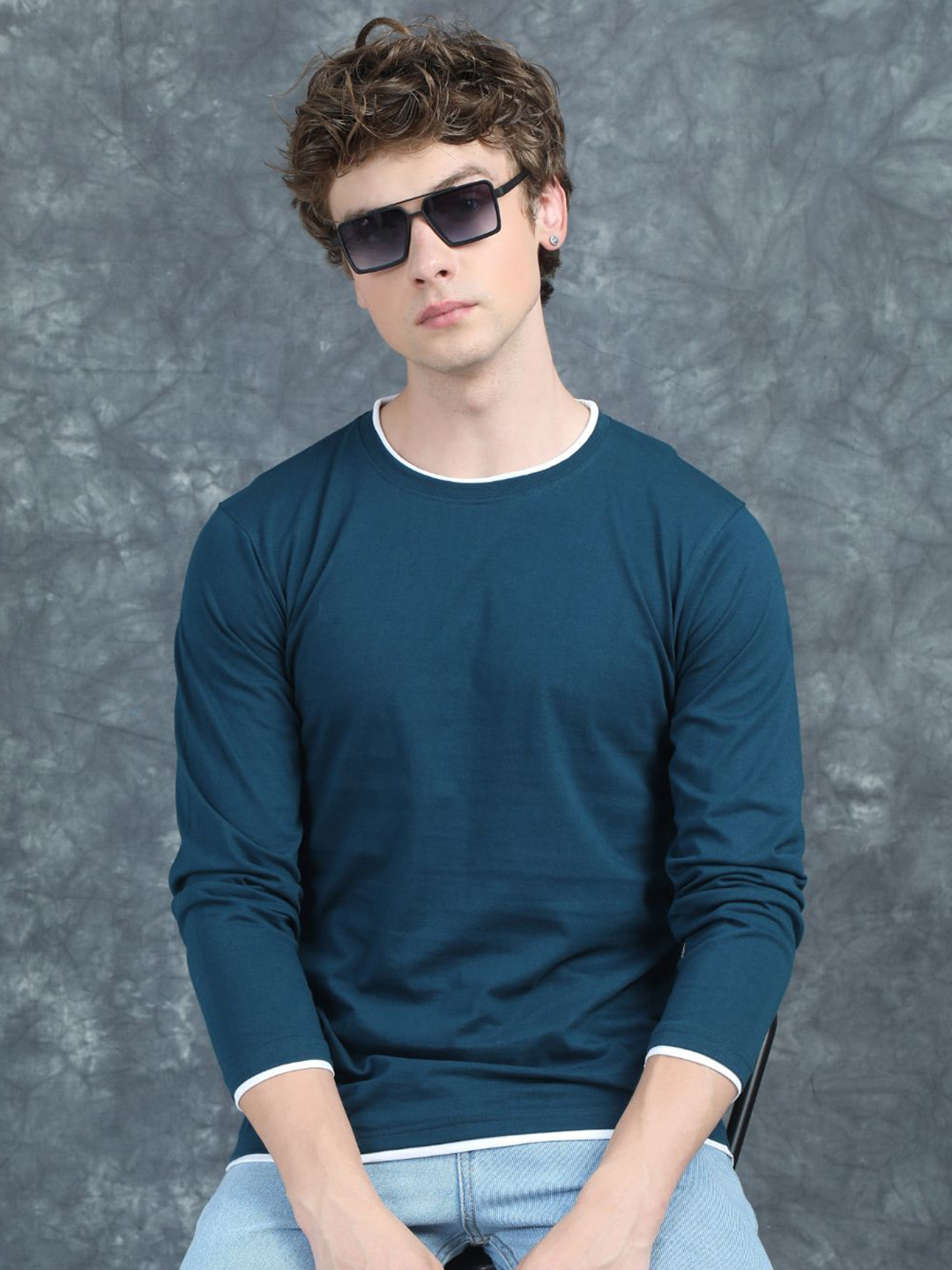 

PAUL STREET Men Bio Finish Slim Fit T-shirt, Teal