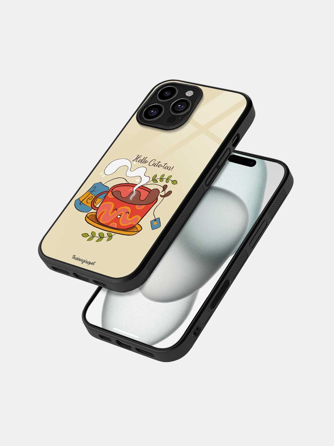 

macmerise Quirky Printed iPhone 16 Pro Max Bumper Case Mobile Accessories, Cream
