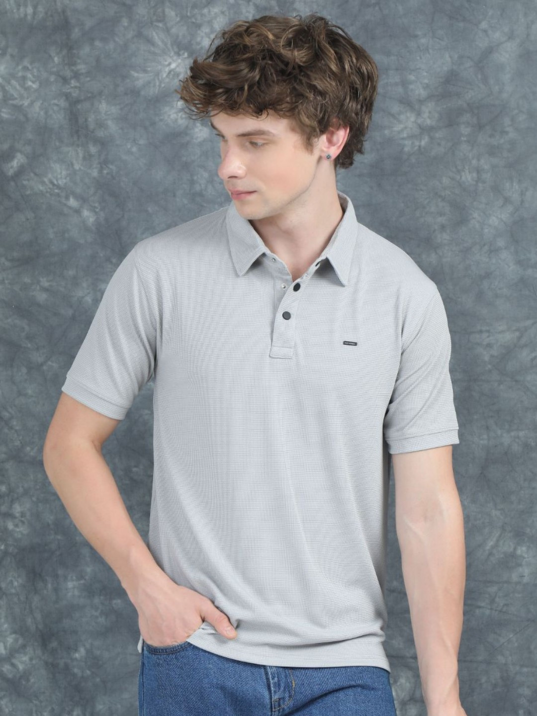 

PAUL STREET Men Polo Collar Slim Fit T-shirt, Grey