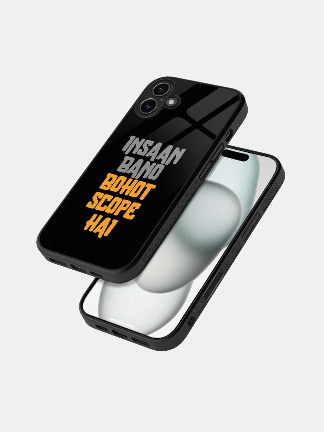 

macmerise Typography Printed iPhone 16 Bumper Case Mobile Accessories, Black