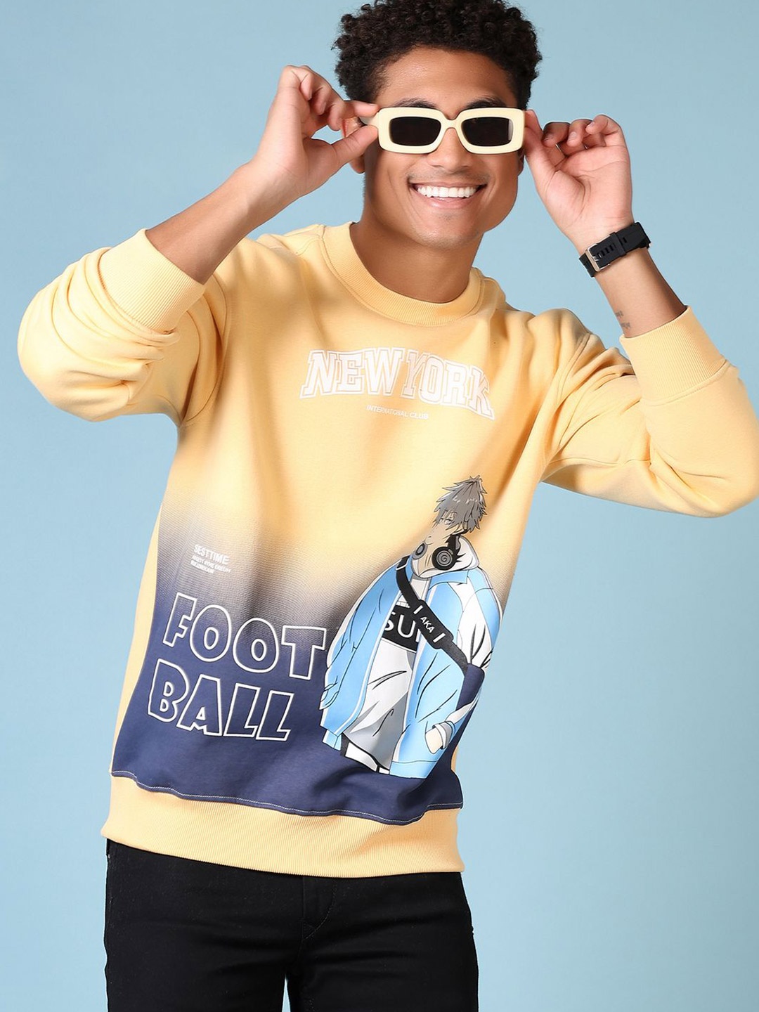 

V-Mart Men Printed Sweatshirt, Orange
