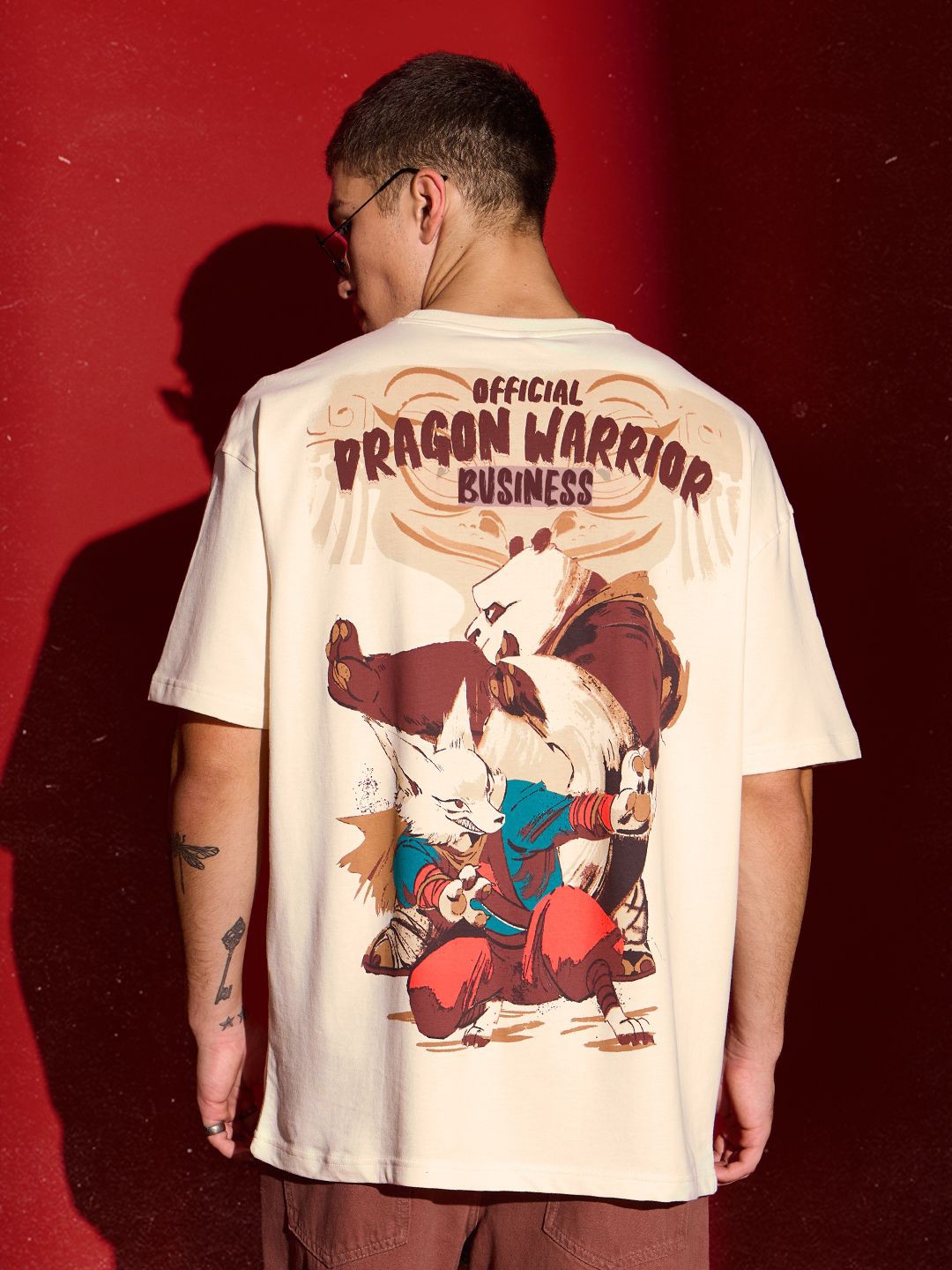 

The Souled Store Men Typography Kung Fu Panda Printed T-shirt, Off white