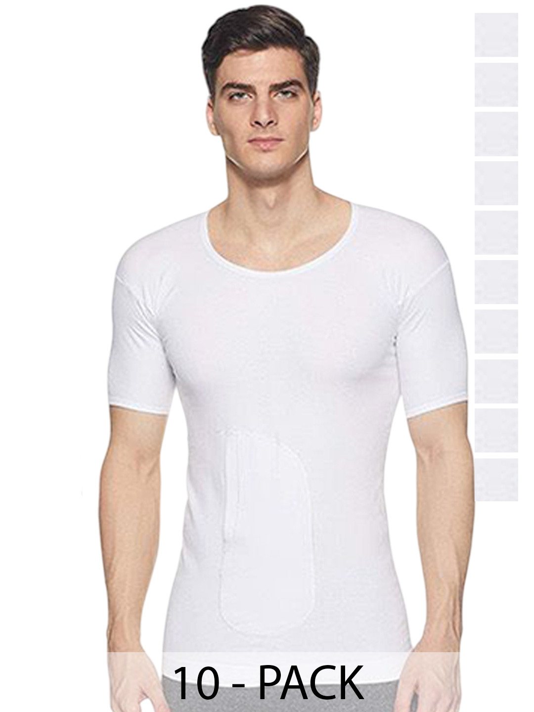 

AMUL COMFY Pack Of 10 Pure Cotton Innerwear Vests Comfy-Interlock-PKT-White-RNS-10-110